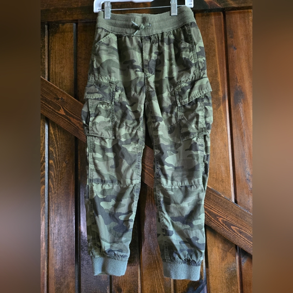 Boys Gap Camouflage CARGO Traditional Green Thick Lined WINTER Pants Size S Camo